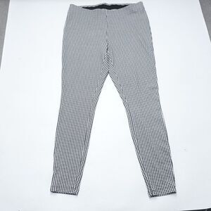 Jules & Leopold Ankle Pants Womens Large Black White Houndstooth Elastic Waist